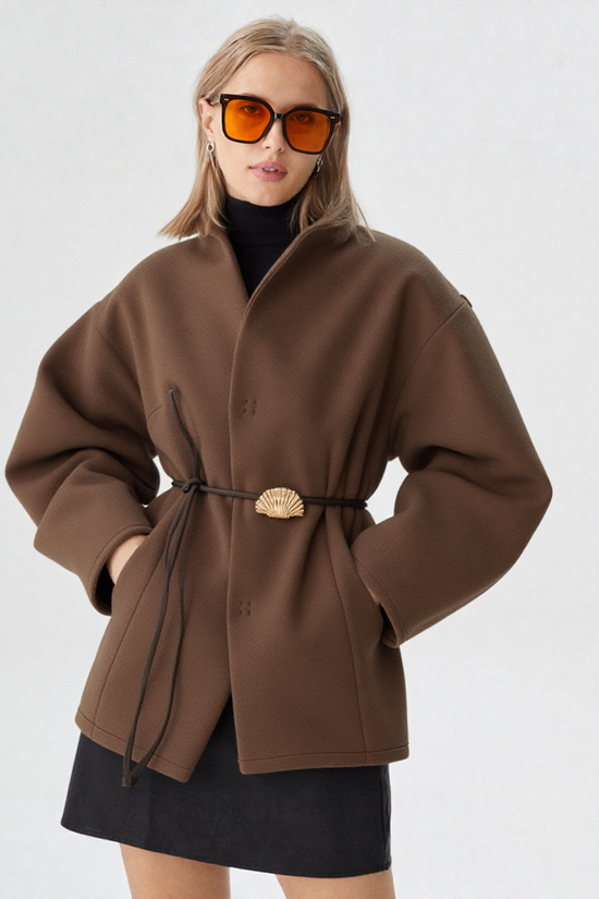 Elegant Belted Wrap Jacket