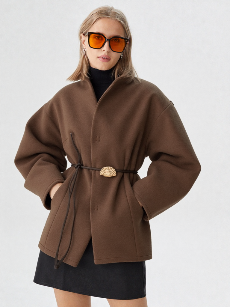 Elegant Belted Wrap Jacket