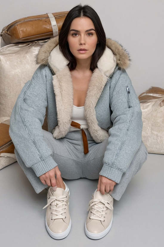 Faux Fur Trim Denim Jacket